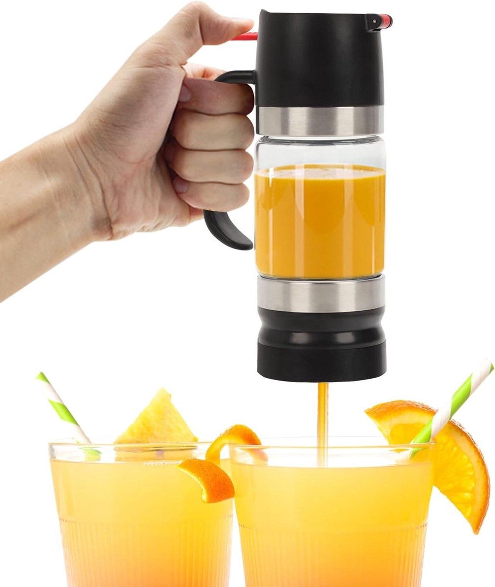 Allecto Plus - Honingdispenser van borosilicaatglas 315 ml transparant zwart - Inclusief afneembare boven- en onderste afdekkingen