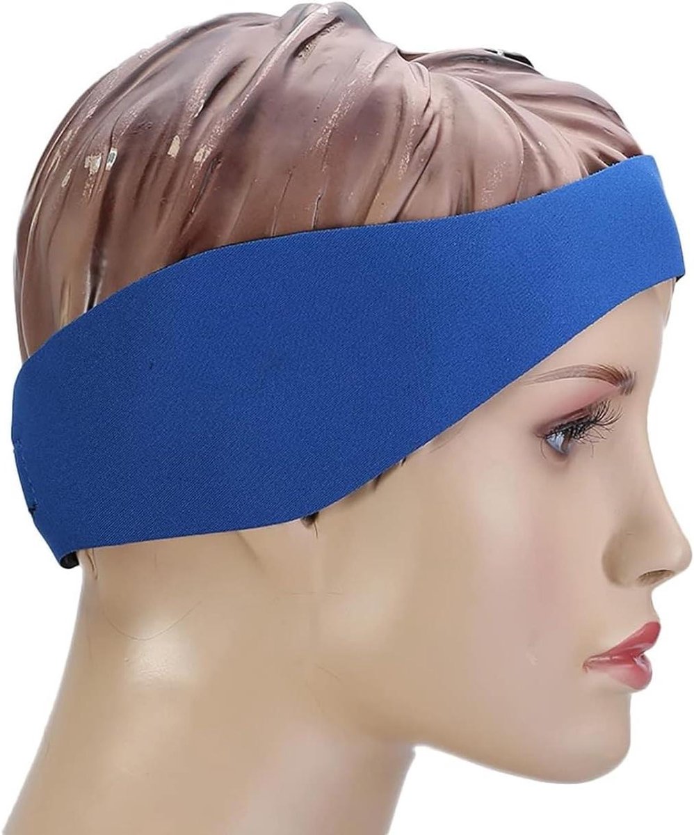 Allecto Plus - Comfortabele badband van neopreen voor kinderen en volwassenen - zwemhoofdband - elastisch - lichtblauw - zwemaccessoire.