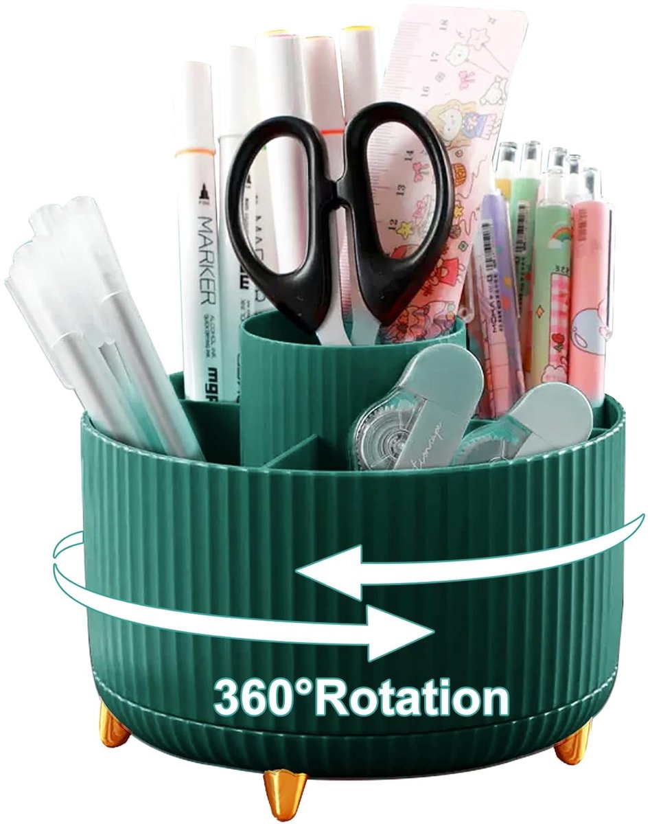 360 graden draaibare bureau-organizer - ruimtebesparend - groen