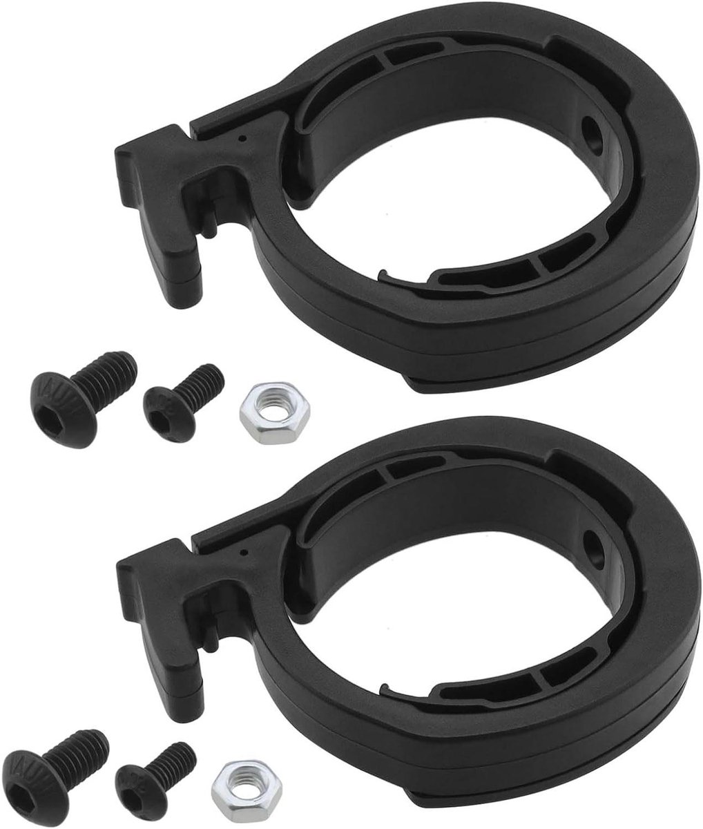 Set van 2 Opvouwbare Borgringen voor Elektrische Scooter - Geschikt voor Ninebot Max G30 - Stuurpen Beschermring - Reserveonderdelen - Zwart ABS - Handig Accessoire voor Scooters met Buisslot