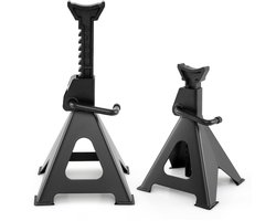 COSTWAY Set van 2 autokrikken, 6 ton draagkracht, zware metalen autohefbruggen met verstelbare hoogte van 36-58,5 cm, zelfvergrendelende bodemstandaard