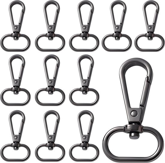 QUARKZMAN 15 stuks draaibare karabijnhaken, 1 inch metalen