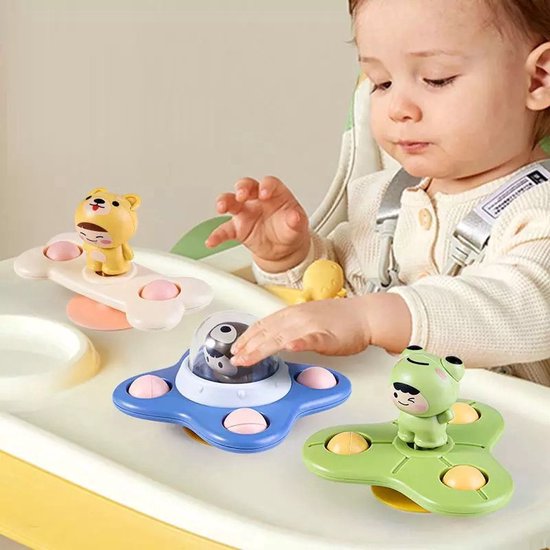 Fidget Toys - Zuignap Spinner Speelgoed - 3 stuks - Fidget spinner - Sensorisch Speelgoed - Baby - Badspeelgoed - Speelgoed - Badspinner - NIEUW - Kinderen! van Merkloos — afbeelding 2