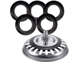 Zachte PVC-afdichtingen voor afvoerzeef, 5-pack