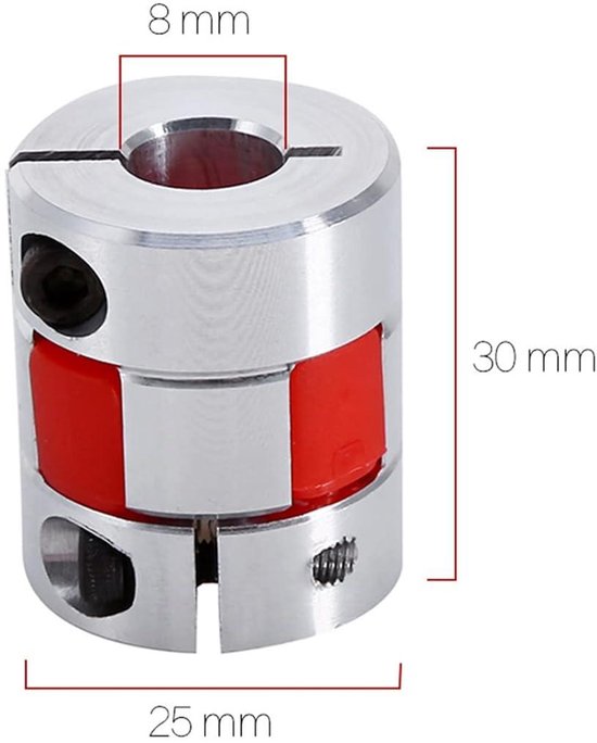 Flexibele koppelingen van aluminium, 5 mm tot 8 mm