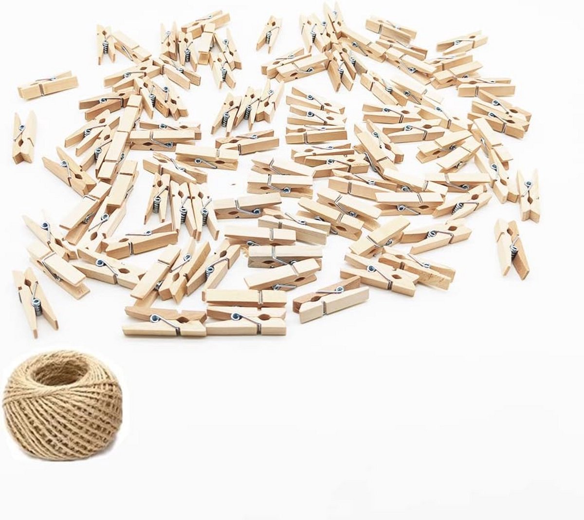 Mini Houten Clips en Craft Pinnen - 100 Stuks voor Creatieve Projecten