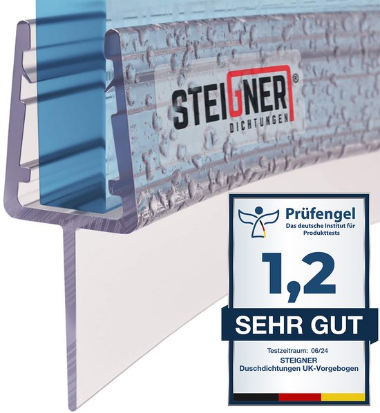 STEIGNER douchestrip, 60cm, glasdikte 6/7/ 8 mm, voorgebogen, pvc STEIGNER douchestrip, 60cm, glasdikte 6/7/ 8 mm, voorgebogen, pvc