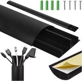 Maclean - Kabelgot - Kabelbeschermer - Kabelhoes - Aluminium kabelafdekstrip - 62x20x750mm - Zwart