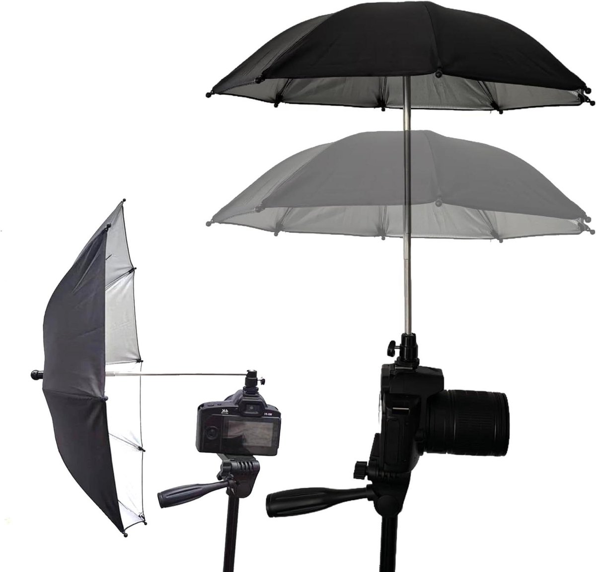 Allecto Plus - Regenhoes Camera - Zwarte Parapluhoes met Metalen Hoekschroef (Ø 50 cm) - Bescherming tegen Regen - Waterdicht en Duurzaam