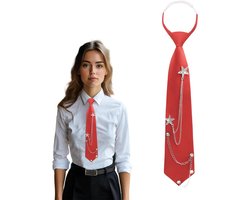Allecto Plus - Rode stropdassen voor dames en meisjes - Lange stropdas voor schooluniform - Verstelbare smalle stropdas - Geschikt voor diploma-uitreikingen - Zakelijk rood
