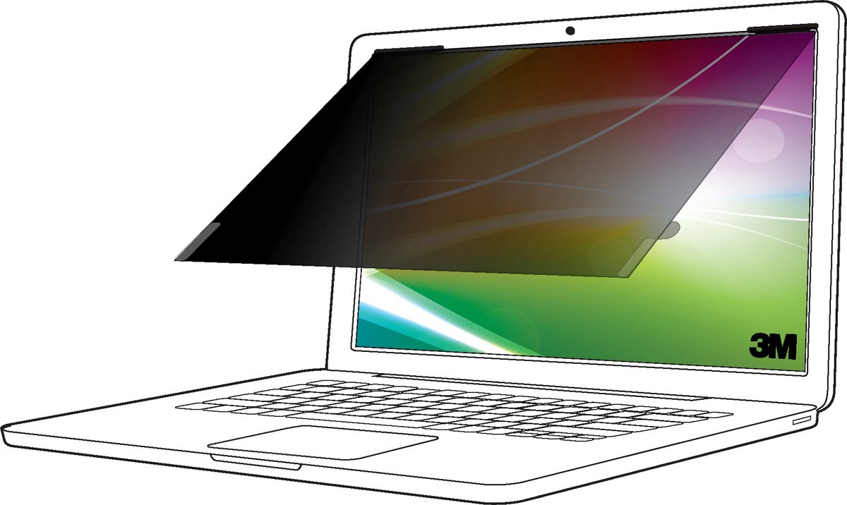 3M Bright Screen Privacy Filter voor 14.1in Laptop, 16:10, BP141W1B