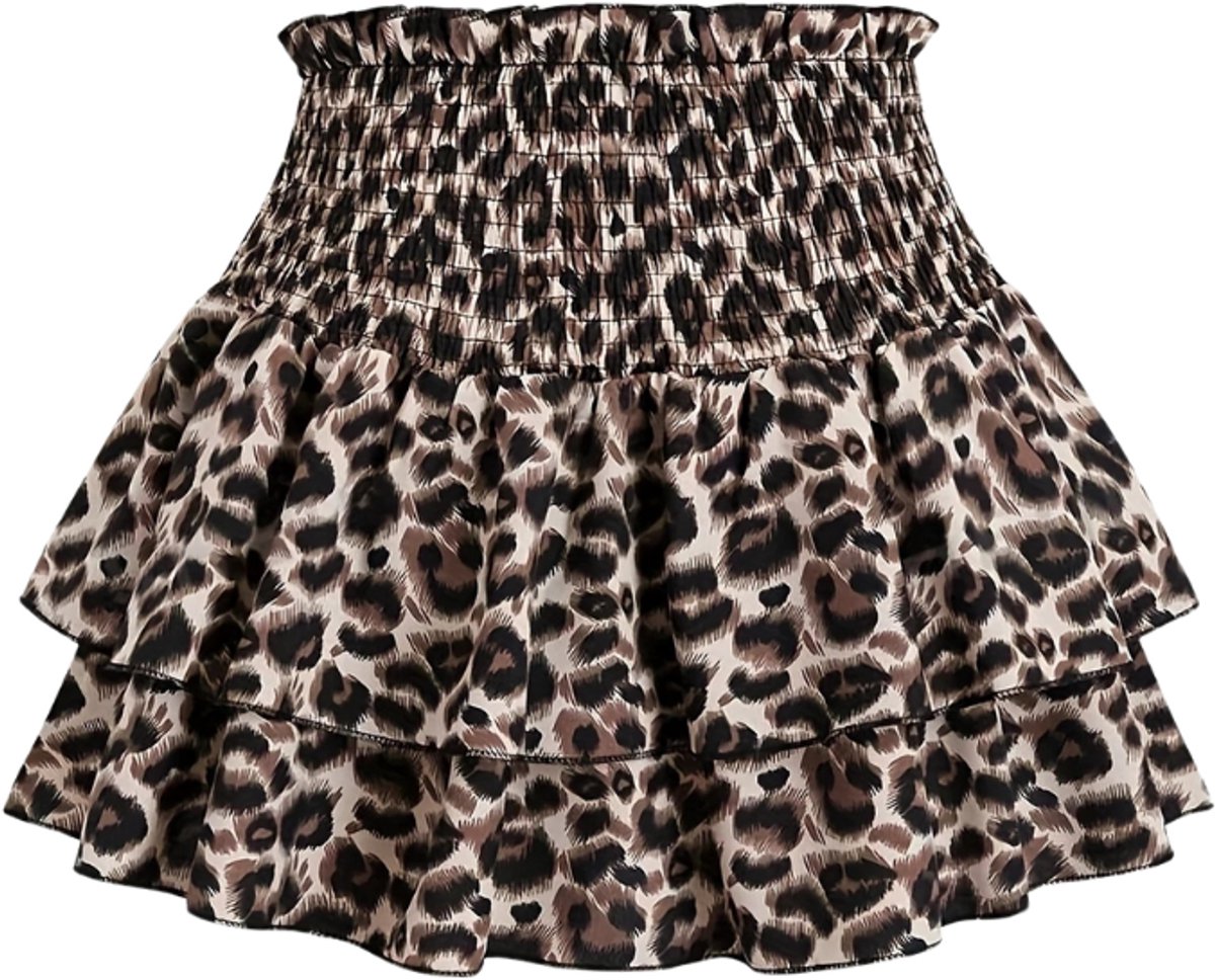 Livano Rokje Dames Korte Korte Broek Wandelrok Legging Luipaard Print