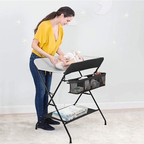 Babyverschoontafel, Opvouwbare Commode, Mobiele Commode Met Aankleedkussen Veiligheidsgordel En Opbergvakken B 79 55 5 96cm Zwart Wit Geen Wielen 2229046652 Babyverschoontafel, Opvouwbare Commode, Mobiele Commode Met Aankleedkussen Veiligheidsgordel En Opbergvakken B 79 55 5 96cm Zwart Wit Geen Wielen 2229046652