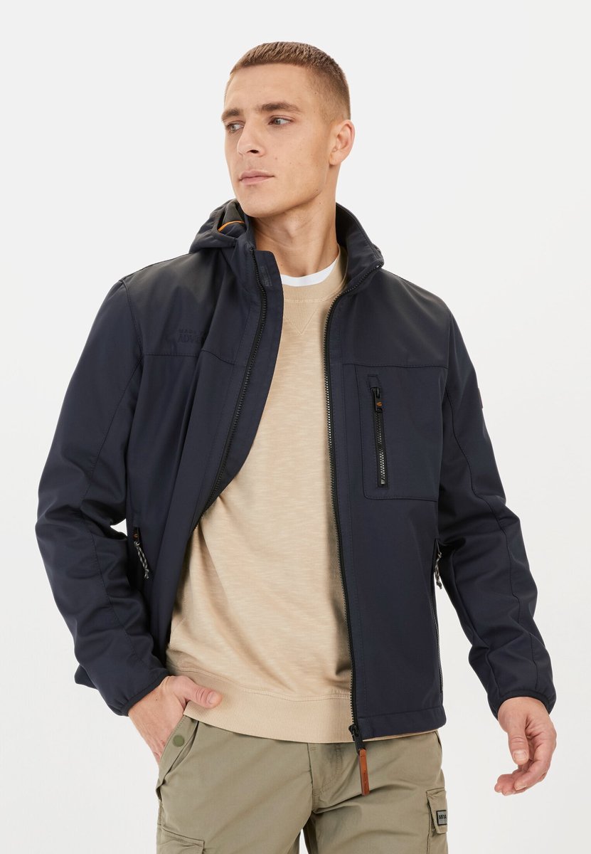 camel active Softshelljack met afneembare capuchon - Maat menswear-31 - Donker blauw