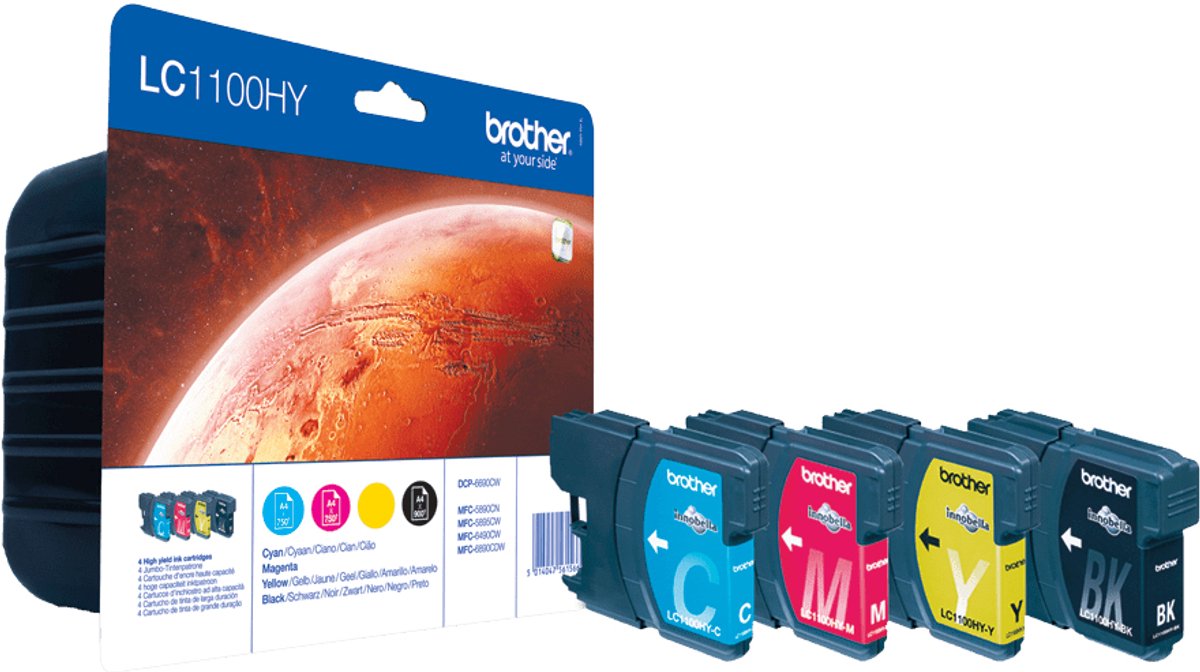 Brother LC-1100HYVALBP - Inktcartridge - Cyaan / Geel / Magenta / Zwart