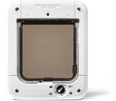 Cat Mate Vergrendelbaar Microchip Kattenluik - met 4-vergrendelingsstanden - 24,6 cm x 19,7 cm - Enkel of meervoudig glas, houten en UPVC/metalen deuren, wanden - Wit 360W