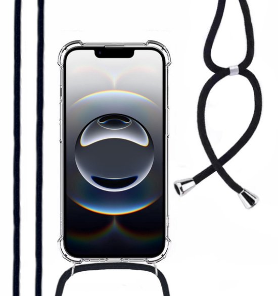 Hoesje Met Koord Geschikt Voor iPhone 17e / 16e - Lennexo Shockproof Hoesje Transparant Met Koord