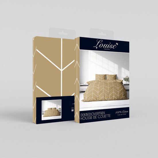Dekbedovertrek 100% Katoen Premium - 240 x 220cm (Lits-jumeaux) - Grate Gold van Decoways — afbeelding 4