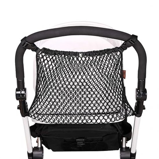 Foto: Boodschappennet kinderwagen buggy boodschappen net voor de kinderwagen kinderwagen buggy net buggy netje universele net voor de buggy zwart eenvoudig te bevestigen stretch materiaal
