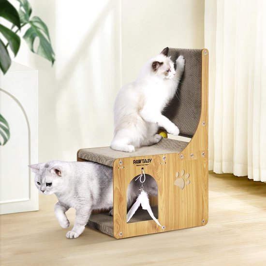 Krabton: Krabplank Voor Katten, 68 Cm Hoog, L-vormig Krabkarton Voor Katten Duurzaam Kattenkrabbord Met Balspeelgoed Kattenkrabmeubels Van Hoogwaardig Karton Voor Muur En Hoek Middelgroot Krabton: Krabplank Voor Katten, 68 Cm Hoog, L-vormig Krabkarton Voor Katten Duurzaam Kattenkrabbord Met Balspeelgoed Kattenkrabmeubels Van Hoogwaardig Karton Voor Muur En Hoek Middelgroot