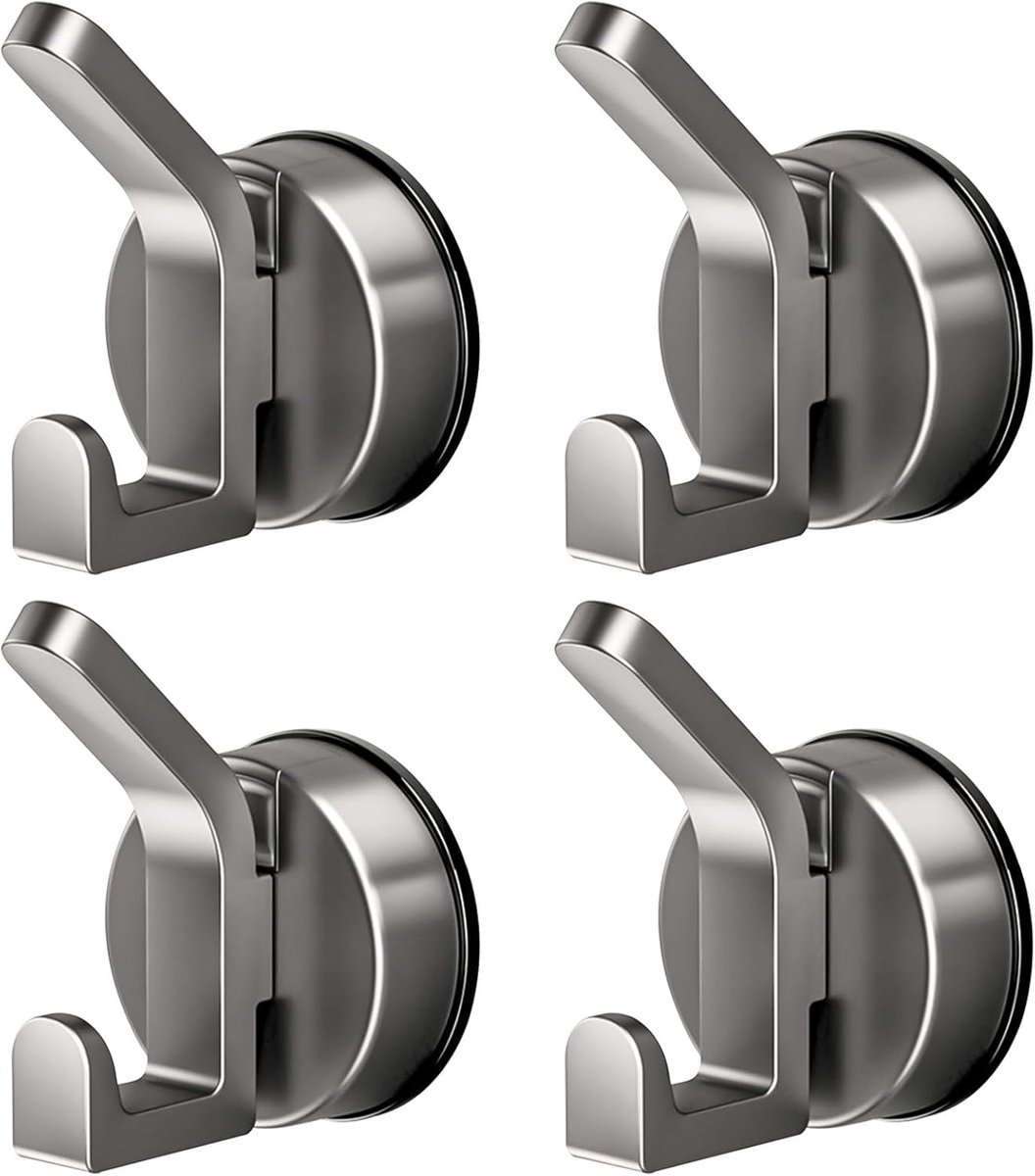 Douchehaak -grijs- Chroom- Douchehaak RVS -4 stuks - Handdoekhaak - Douchehaak - Universel