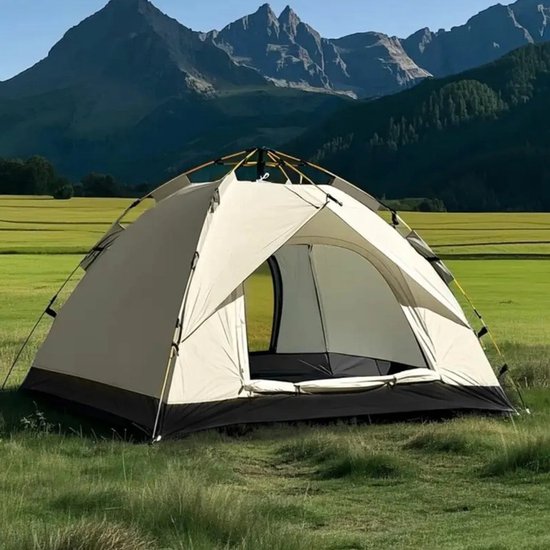Dutchers® Pop-Up Tent 4 Personen - Automatische Tent voor Kamperen, Reizen, Strand & Hiking - Campingtent - Kampeertent - Koepeltent - UPF 50+ - UV Bestendig - Waterdicht & Ventilerend - Inclusief Draagtas, Haringen & Touwen van Dutchers — afbeelding 5