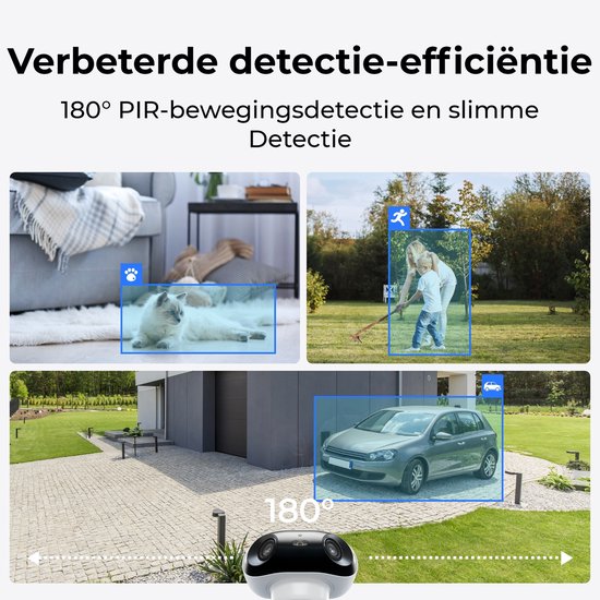 Reolink 4K camerabewaking 180 graden uitzicht, buiten, op batterij, Draadloos wifi, Detectie van personen/voertuigen/dieren, Nachtzicht in kleur, Argus 4 Pro met Zonnepaneel van Reolink — afbeelding 3