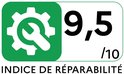 Groen logo "Indice de réparabilité" met score 9,5/10.