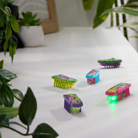 HEX BOTS nano 5 Pack, 4 nano Bots met extra Flash nano, sensorisch speelgoed voor kinderen en katten met trillingstechnologie, insecten- en minirobotspeelgoed