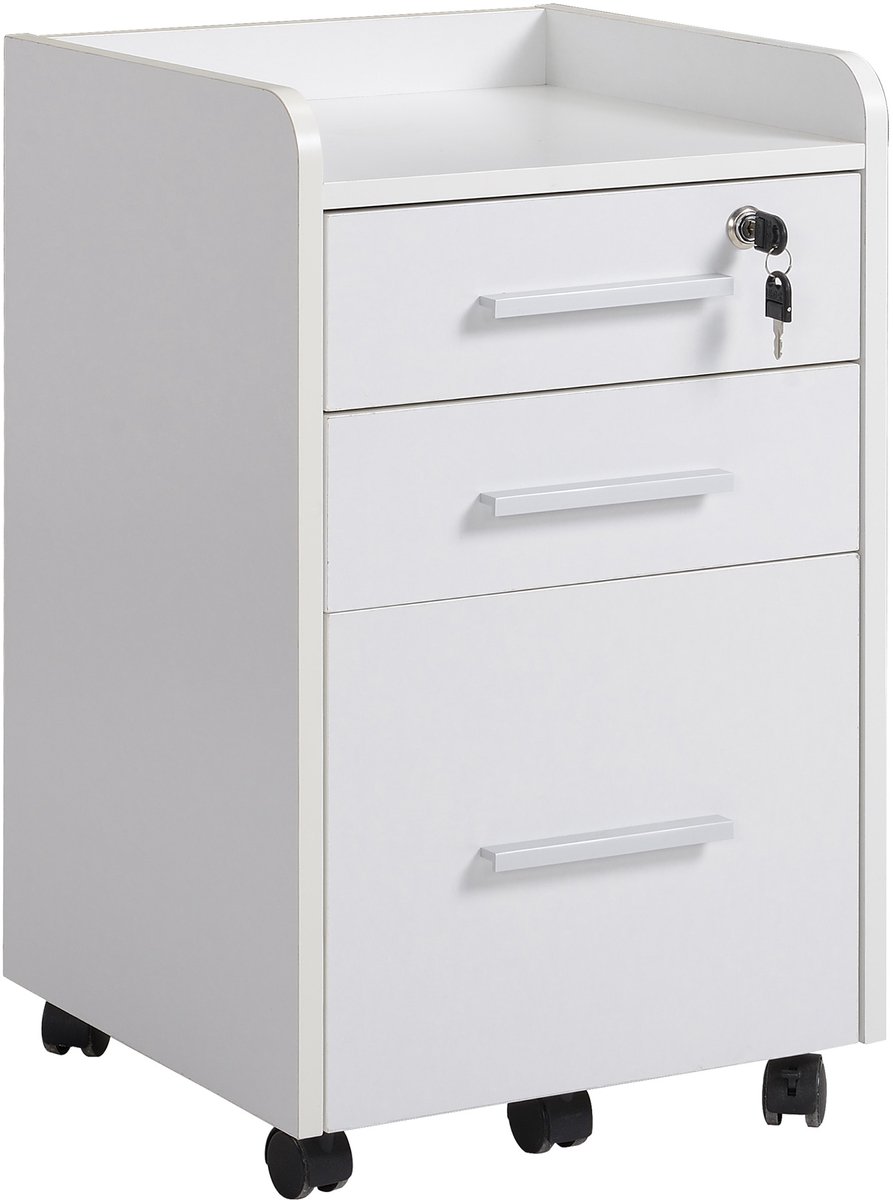 HOMCOM-Archiefkast-Hout-39x40x65cm-Wit
