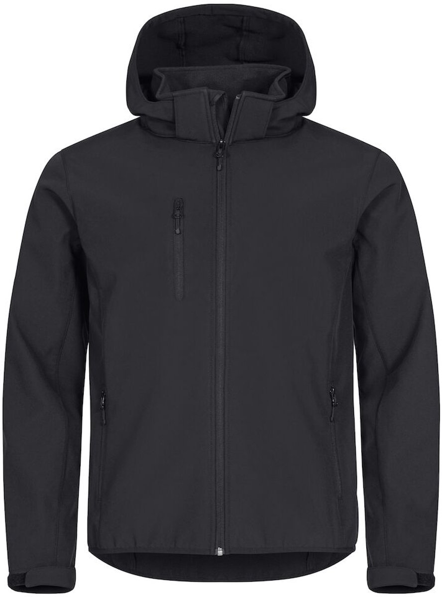 Clique - Softshell jas met capuchon Heren - Zwart - Maat 4XL