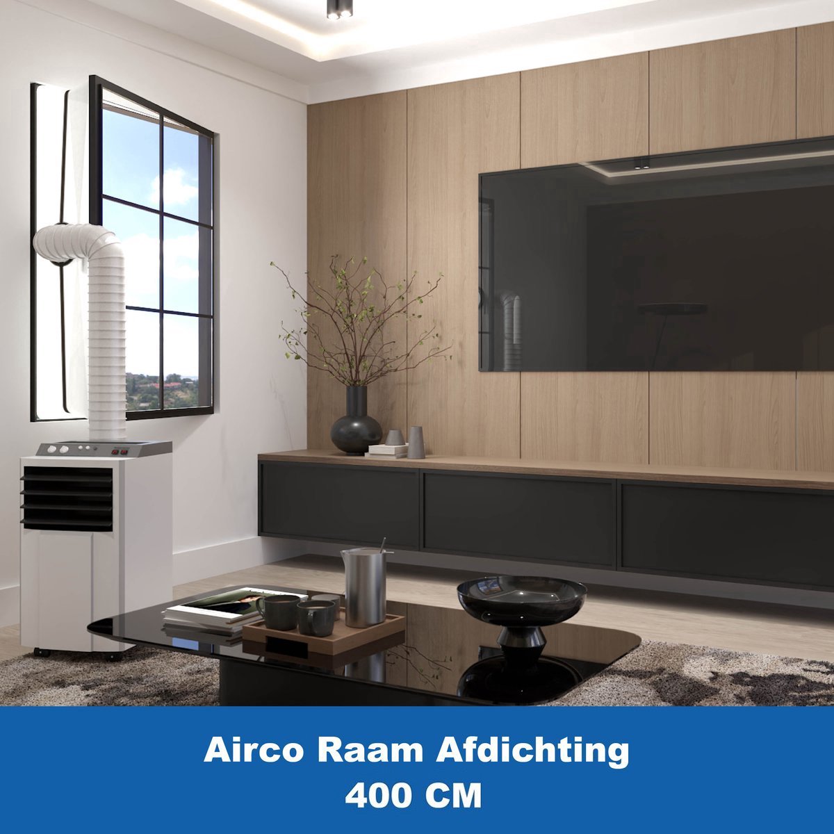Airco Raamafdichtingskit Mobiele Airco 400 CM - 2 jaar Garantie - Universele Airco Raamafdichting 4 Meter - Raam en/of Venster - Tegen Insecten - Kylians