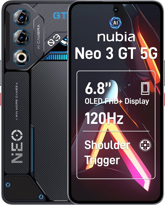 ZTE Nubia Neo 3 GT - 5G - 12GB/256GB ROM - Grijs | bol