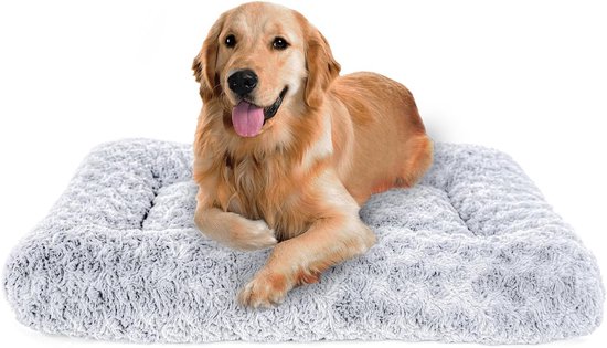 Hondenkussen-hondenmand-Middelgrote hond - Hondenbed - Luxe pluche kattenslaapmat - Antislip huisdierkussen - Wasbaar superzacht, pluizig hondenbed (74*53 grijs)