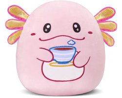 Creasowl® Axolotl Knuffel Roze 30 cm – Squishy Pluche Knuffeldier – Superzacht & Schattig – Kawaii Knuffel voor Kinderen & Volwassenen – Perfect Cadeau – Zachte Knuffel Axolotl – Decoratief & Knus – Knuffelbaar Speelgoed Dier – Populair & Uniek