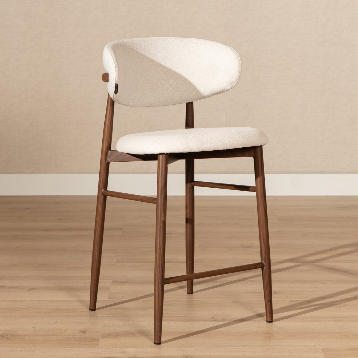 Bronx71 Barkruk Lara linnen off white 70 cm - barstoel Wit