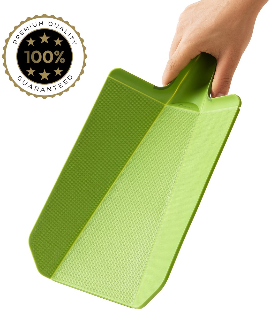 COOCK - Kleine Vouwbare Kunststof Snijplank Keuken - Antislip – Vaatwasserbestendig – Handvat - Duurzaam & Veelzijdig voor Elke Keuken - Groen