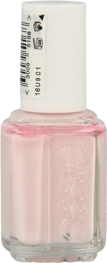 Essie nagellak in een lichte roze kleur, met een effen finish.