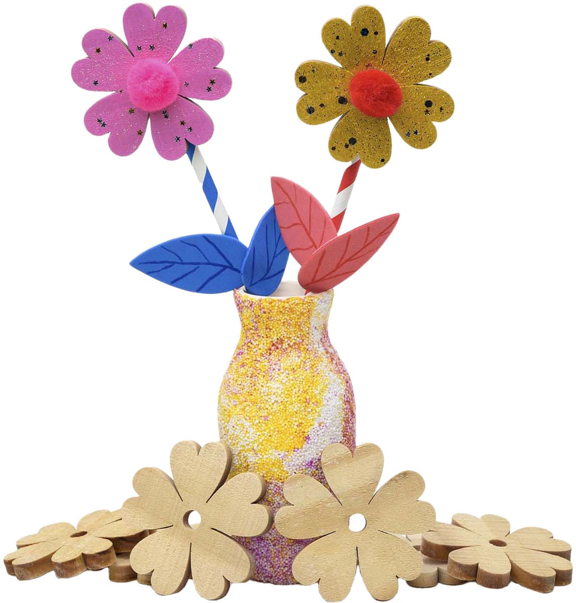 Grote Houten Bloemen, 20st.
