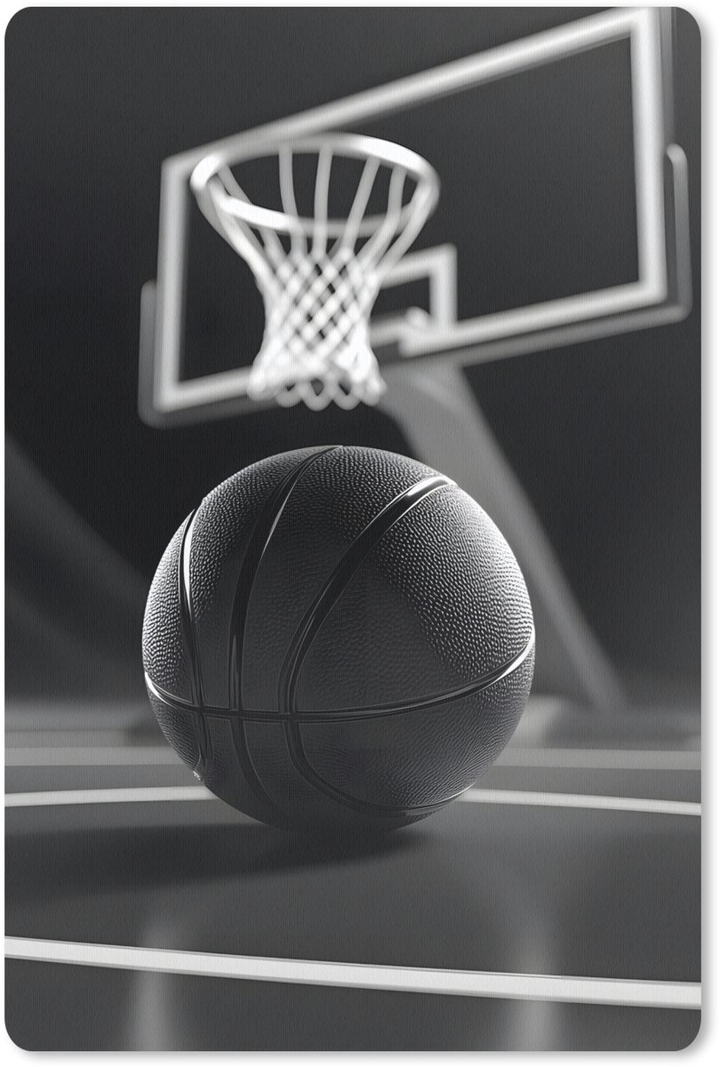 Muismat 18x27 cm - Mousepad Basketbal - Basketbalveld - Lichtlijnen - Muismatten