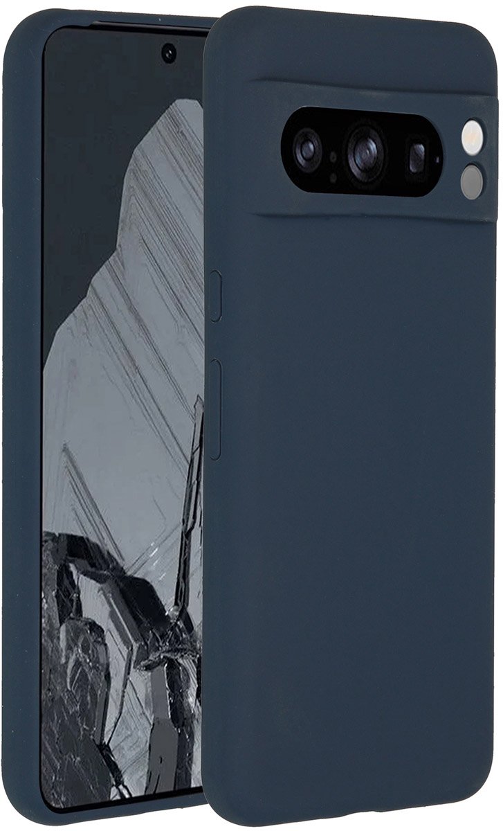 Accezz Hoesje Geschikt voor Google Pixel 8 Pro Hoesje Siliconen - Accezz Liquid Silicone Backcover - Donkerblauw