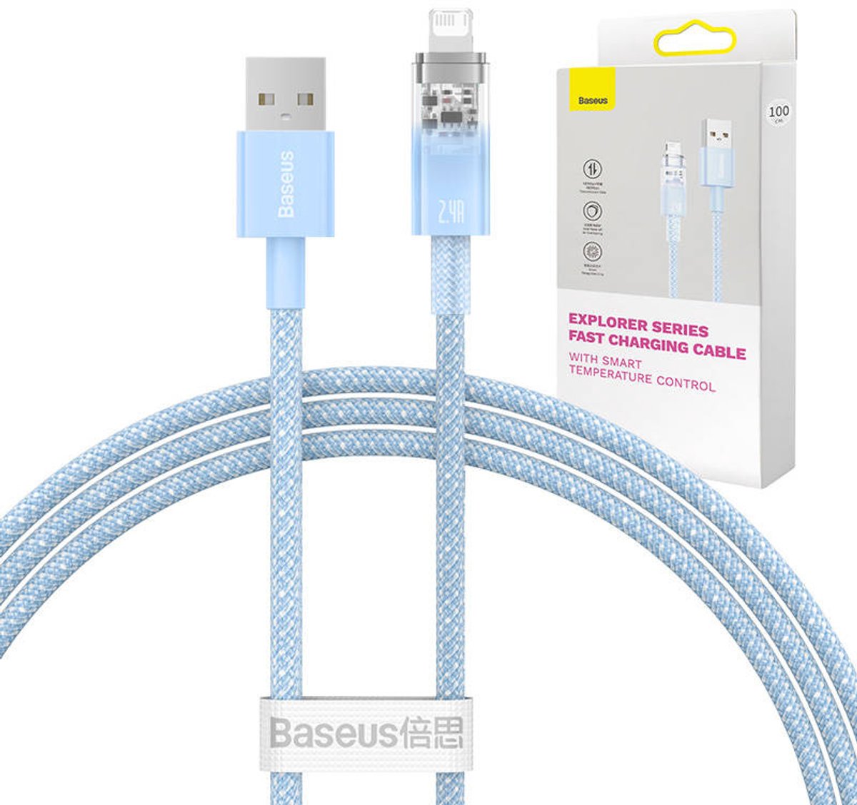 Baseus Usb-Kabel Lightning 2.4A Voor Iphone 11 12 13 14 1M Snel Opladen
