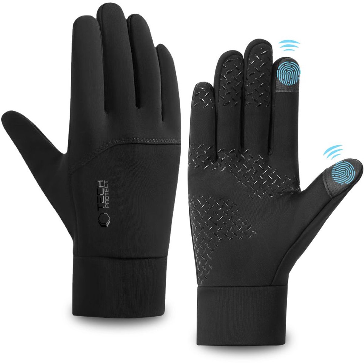 Tech-Protect Handschoenen Winter Touchscreen Telefoon Hanger M Zwart