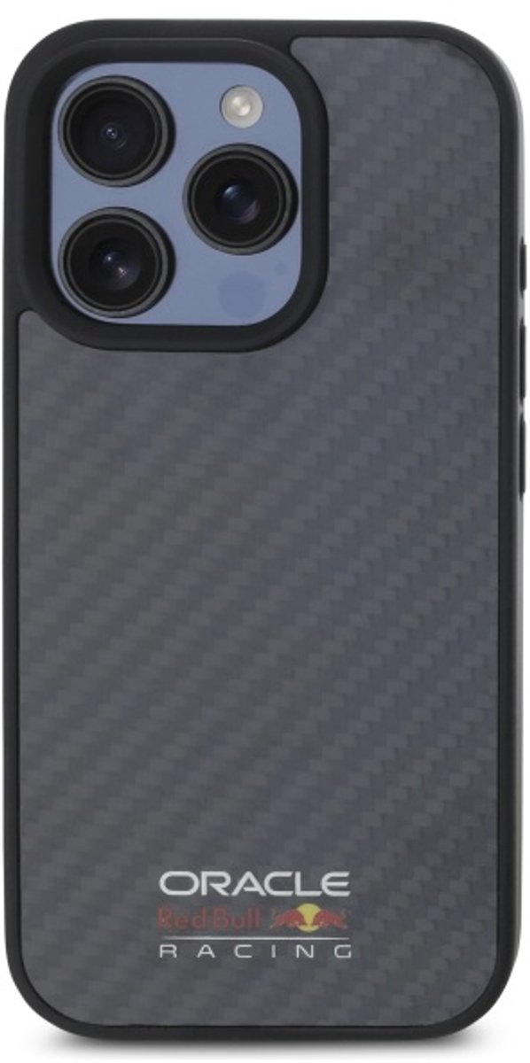 Red Bull Racing iPhone 16 Pro Backcover hoesje Magsafe - Carbon Fiber - Shiny logo - Zwart van Red Bull Racing — afbeelding 5