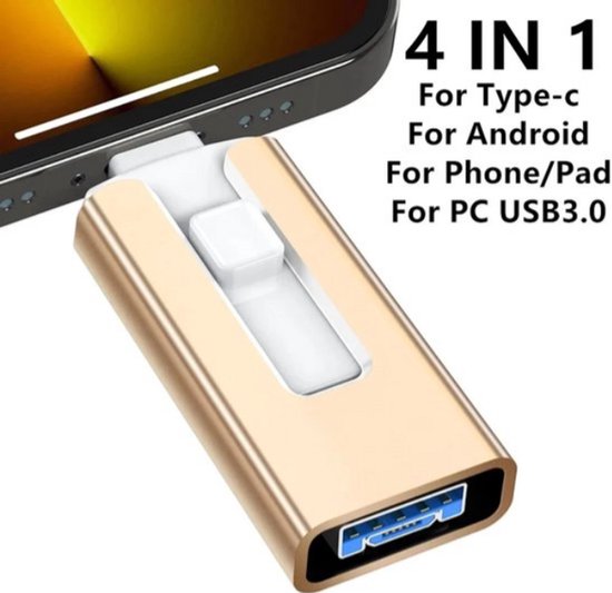 Phoxfer - Palo de respaldo para iPhone y Android, Phoxfer 4 en 1 USB