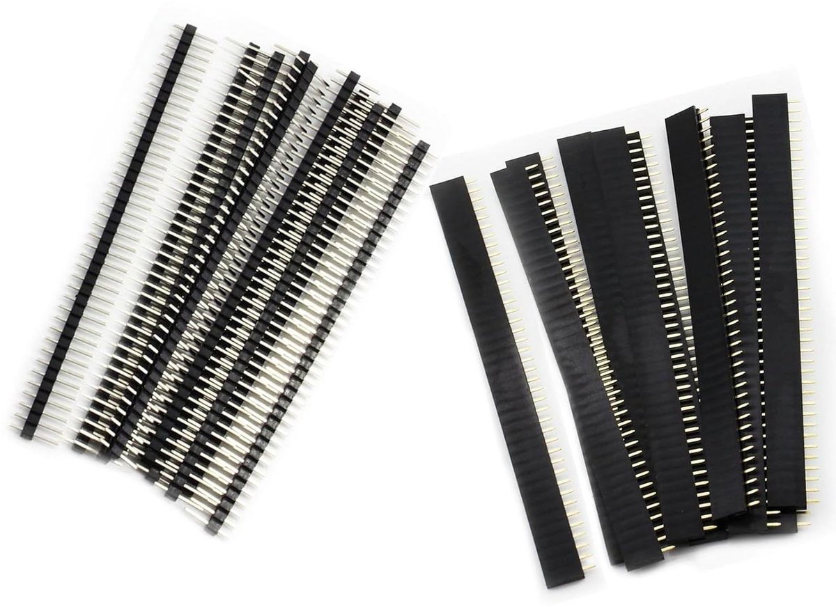 Image of 50 stuks 254 mm breakaway printplaat header mannelijk en vrouwelijk stiftlijst - PCB solderen bus strip soldeerpennen - gatrasterplaat voor Arduino Shield