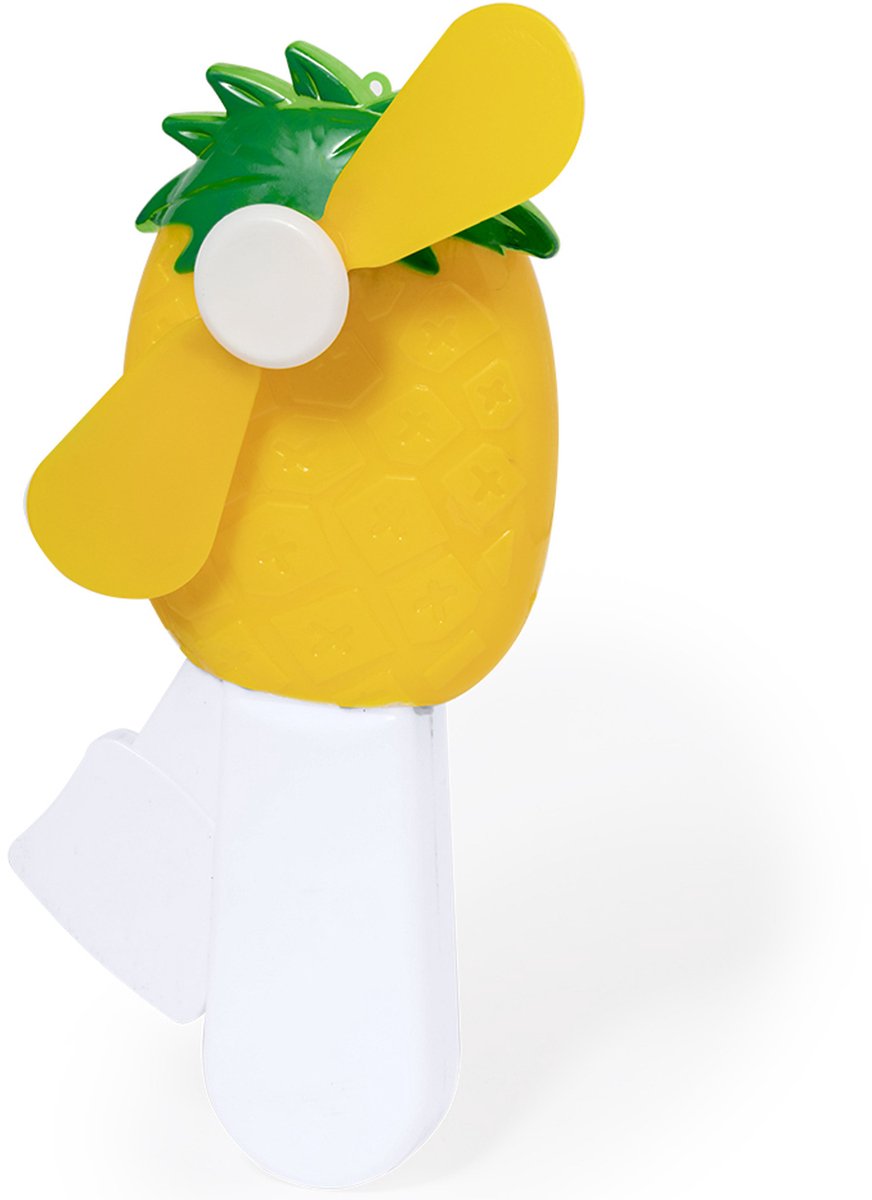 Mini ventilator/handventilator Manhattan - ananas - 7 x 13 x 3 cm -verkoeling in zomer