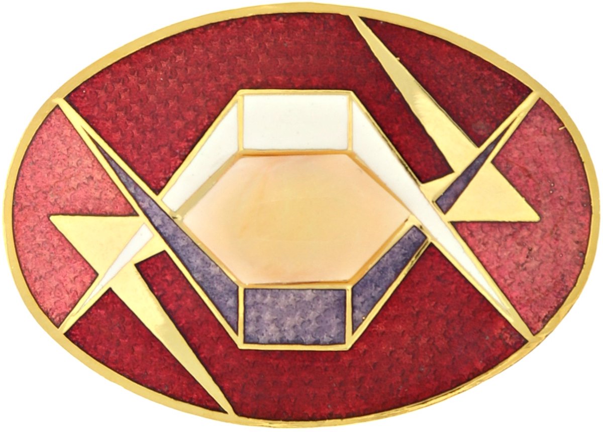 Behave – Broche – Bordeaux Rood Paars – Goudkleurig – Emaille – Elegant