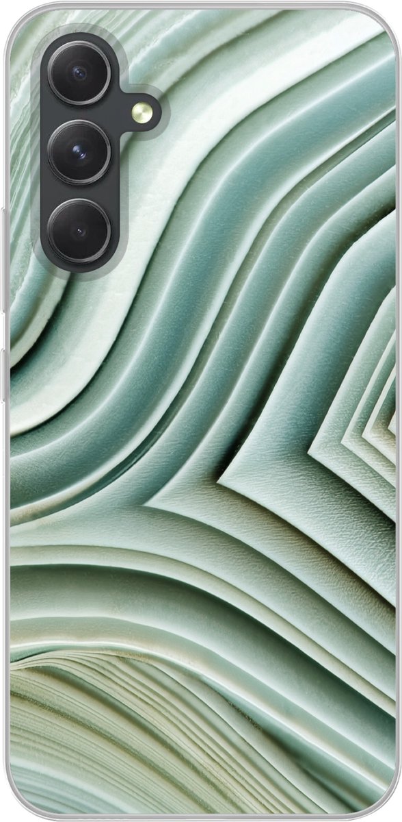 Telefoonhoesje Geschikt voor Samsung Galaxy A54 hoesje - Natuursteen - Abstract - Grijs - Siliconen Telefoonhoesje Telefoonhoesje