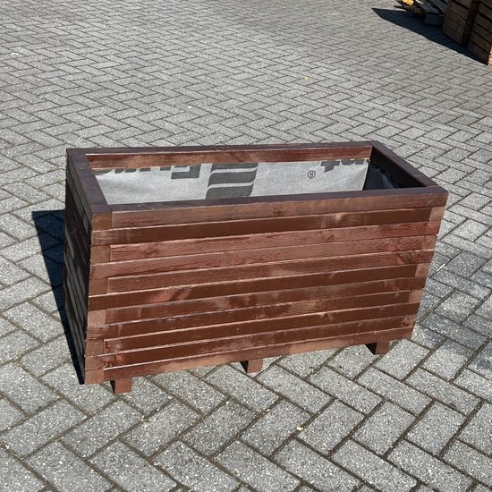 AMISHOUT - Jardinière haute en bois 100x40x54 cm – marron – jardinière d'extérieur